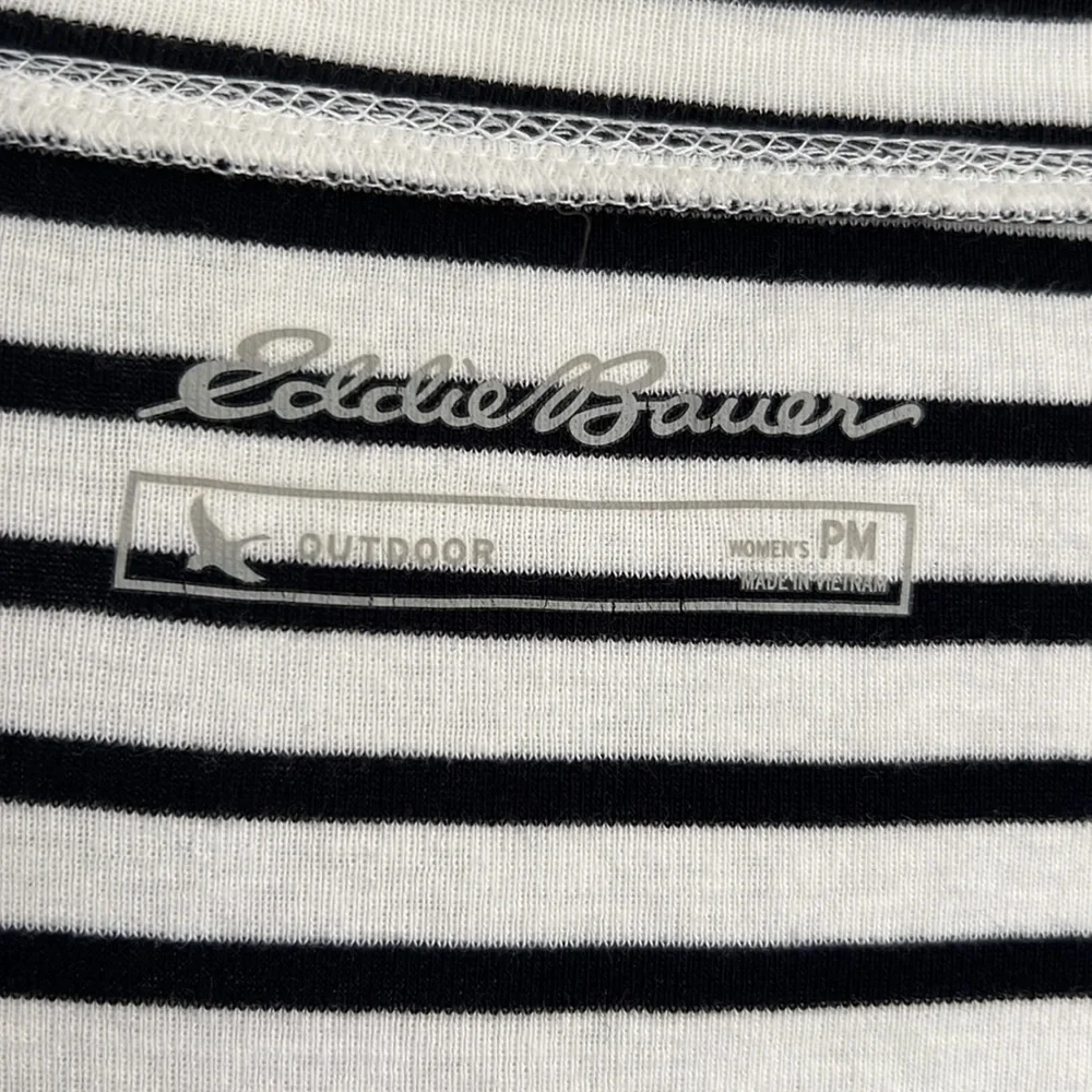 Eddie Bauer Striped Cardigan Sweater lightweight petite medium